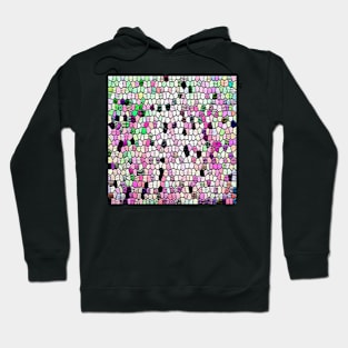 purple green blue pink grey black white mosaic Hoodie